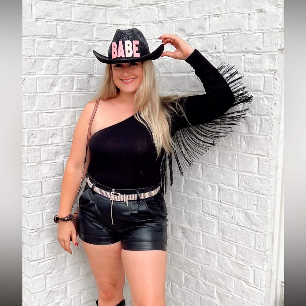 Black bodysuit fringe